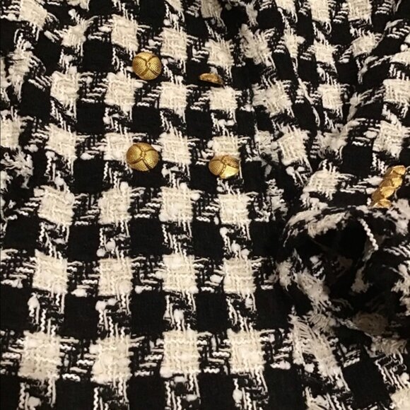 **Zara** Houndstooth Double Breasted Coat Size Medium NWT - Picture 4 of 7